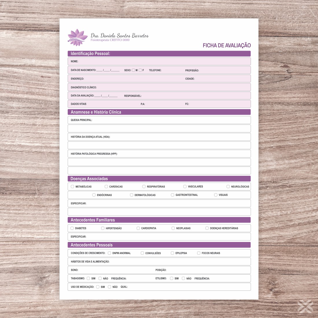 Ficha Avaliação Fisioterapeuta 0921 - Imagem 2