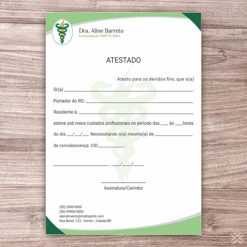 Atestado Fisioterapeuta 0945 - Imagem 2