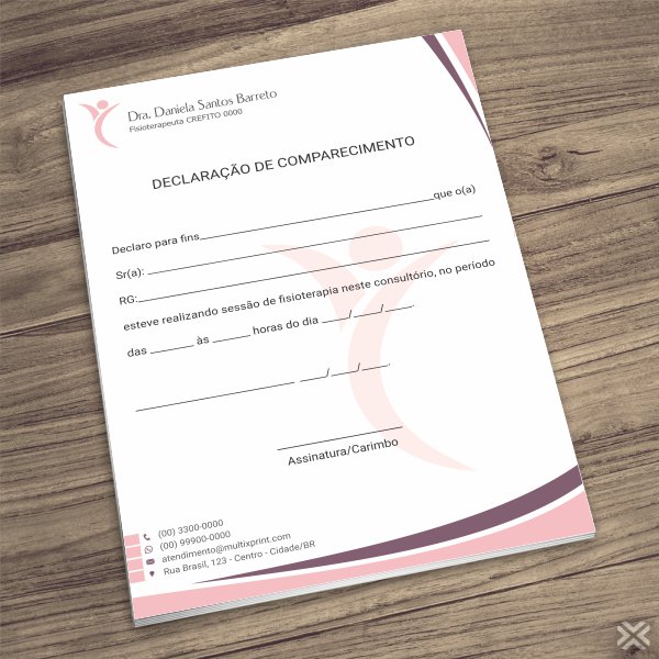 Declaração de Comparecimento Fisioterapeuta 0950