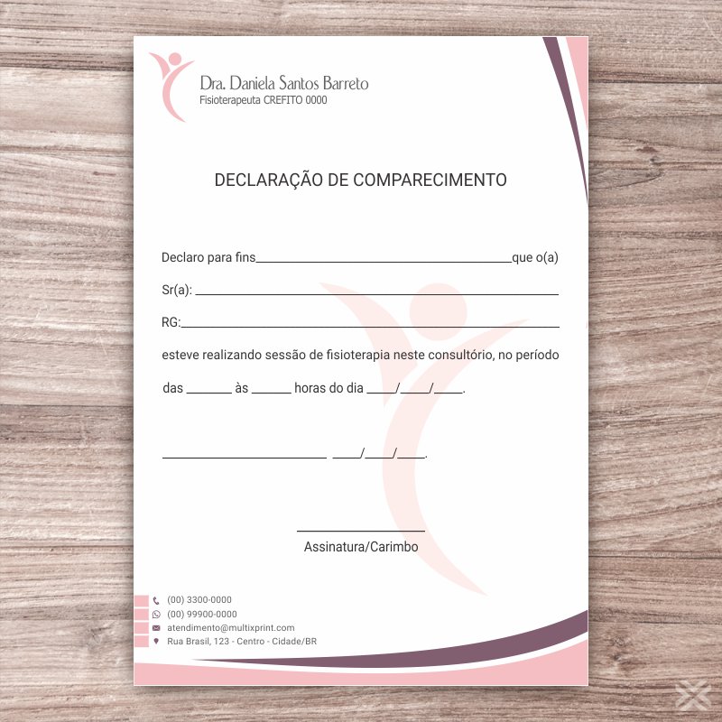 Declaração de Comparecimento Fisioterapeuta 0950 - Imagem 2