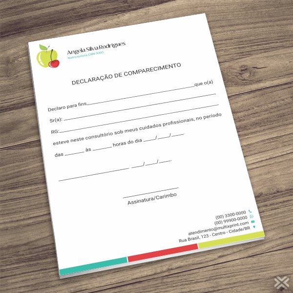 Declaração de Comparecimento Nutricionista 2401