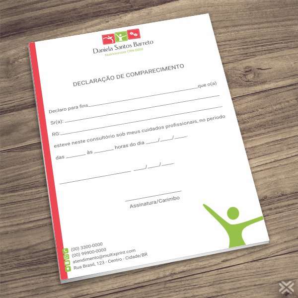 Declaração de Comparecimento Nutricionista 2439