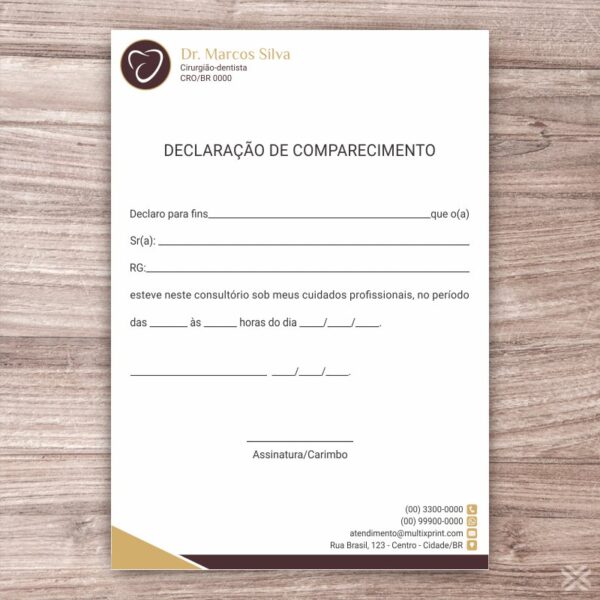 Declaração de Comparecimento Dentista 0615 - Imagem 2