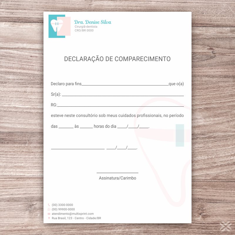 Declaração de Comparecimento Dentista 0667 - Imagem 2