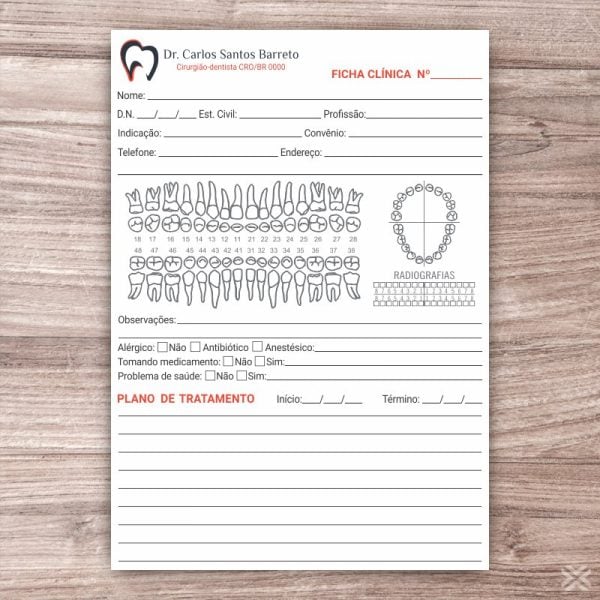 Ficha Clínica Dentista 0663 - Imagem 2