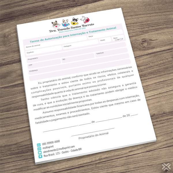 Termo Internação Veterinário 30125