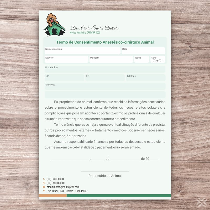 Termo Anestésico-cirúrgico Veterinário 3082 - Imagem 2
