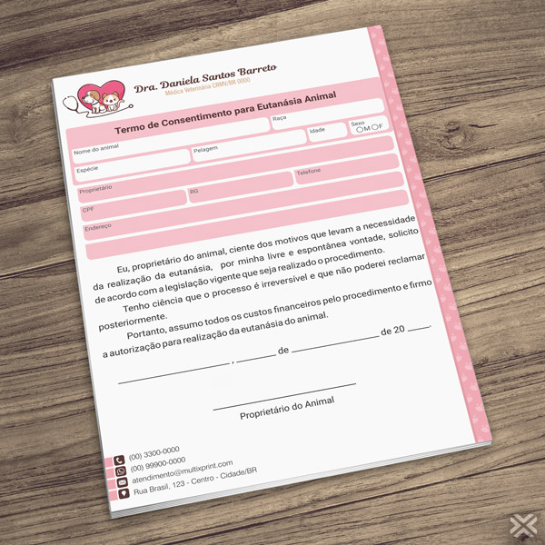 Termo para Eutanásia Veterinário 30107