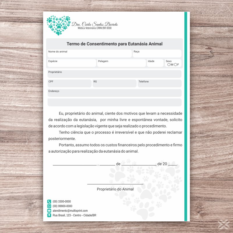 Termo para Eutanásia Veterinário 3080 - Imagem 2