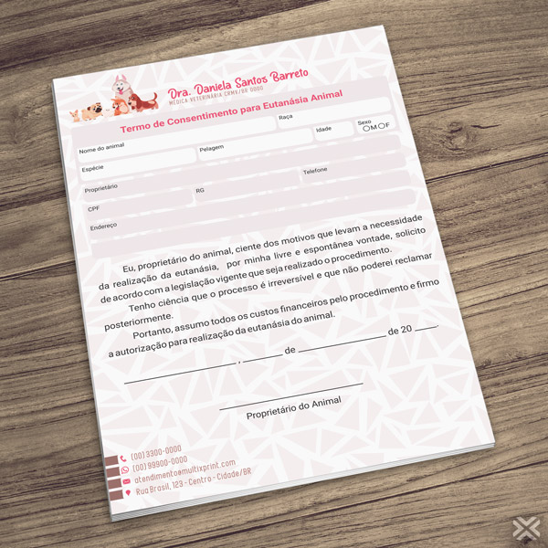 Termo para Eutanásia Veterinário 3087