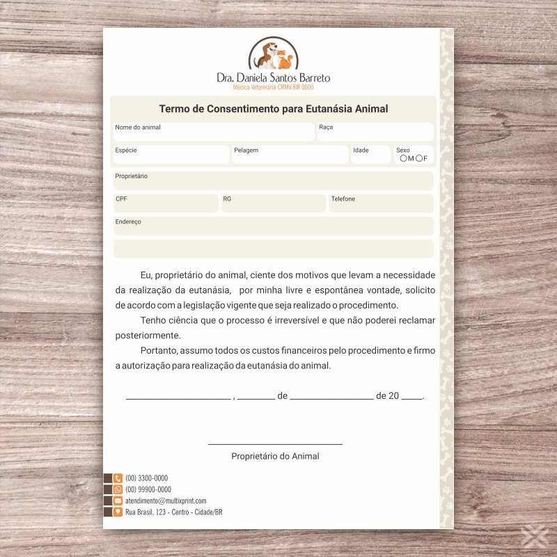 Termo para Eutanásia Veterinário 3096 - Imagem 2