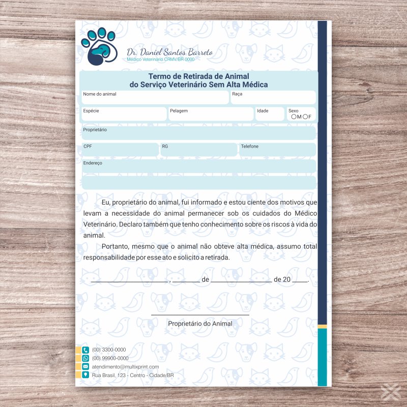 Termo Retirada Veterinário 30102 - Imagem 2