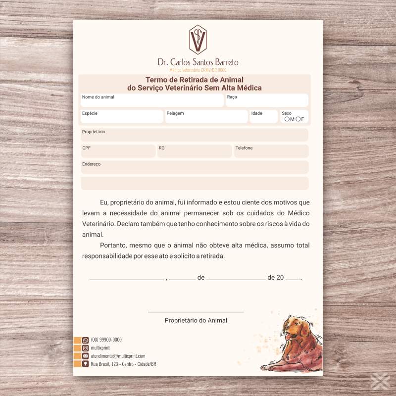 Termo Retirada Veterinário 30115 - Imagem 2