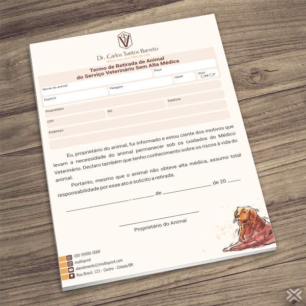 Termo Retirada Veterinário 30115