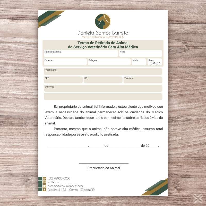 Termo Retirada Veterinário 30129 - Imagem 2