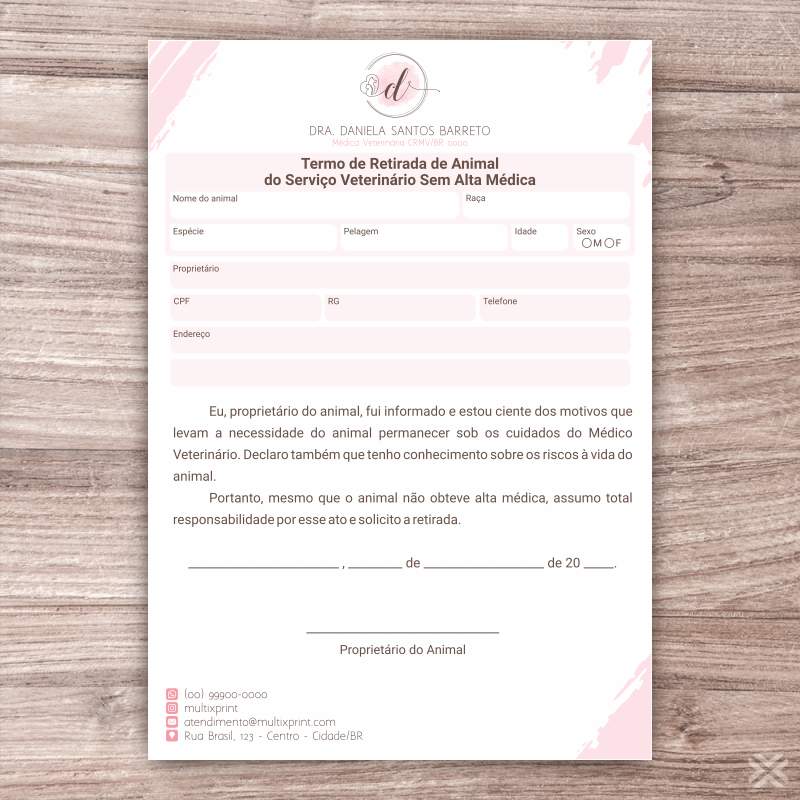 Termo Retirada Veterinário 30134 - Imagem 2