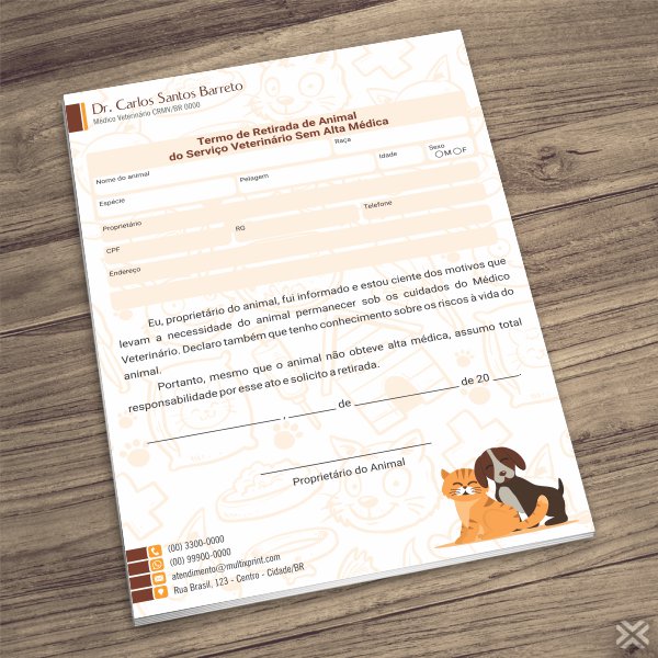 Termo Retirada Veterinário 3017