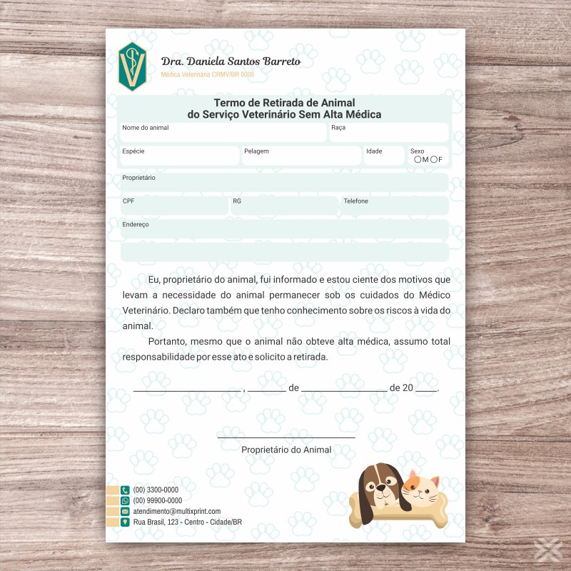 Termo Retirada Veterinário 3091 - Imagem 2