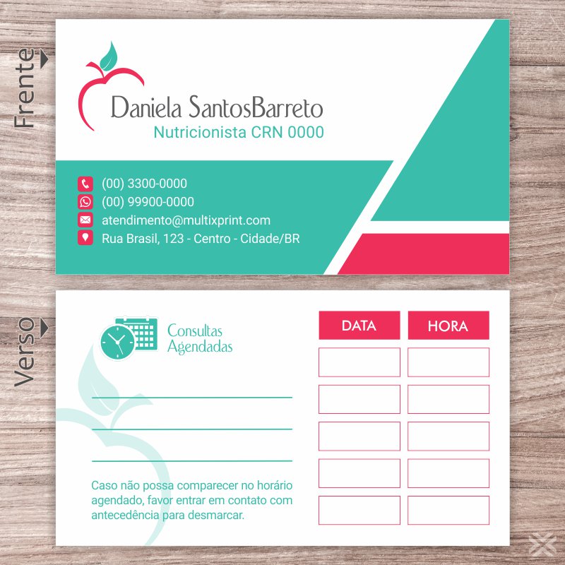 Cartão Agendamento Nutricionista 2423 - Imagem 2