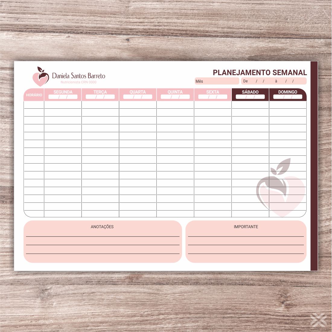 Planner Nutricionista 2450