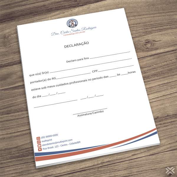 Declaração de Comparecimento Fonoaudiólogo 6810