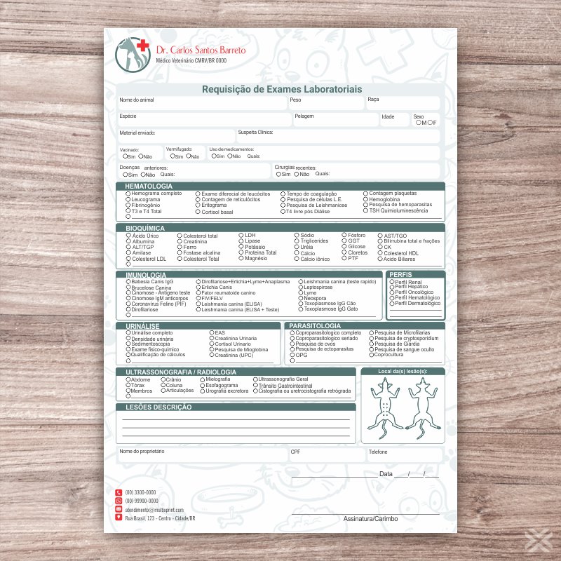 Requisição de Exames Laboratoriais 3022