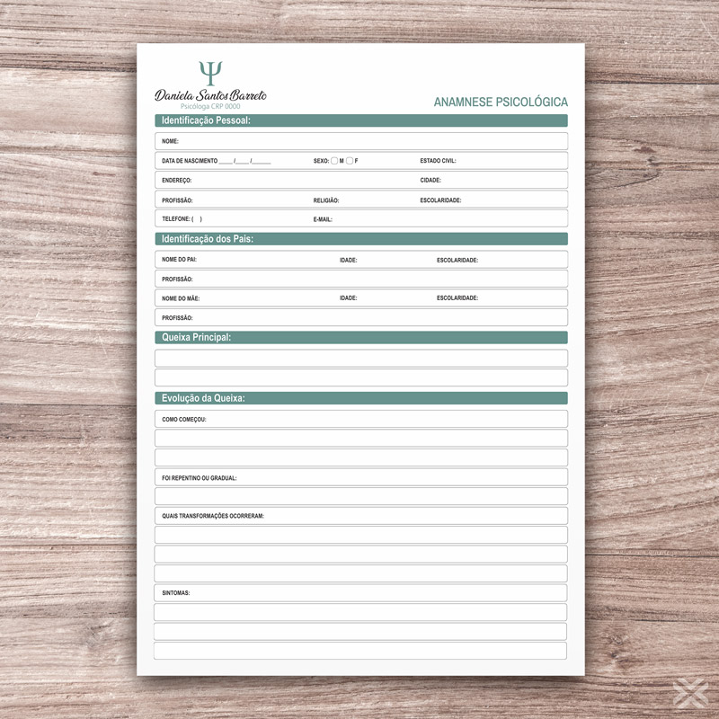 Ficha Anamnese Psicólogo 2756 - Imagem 2