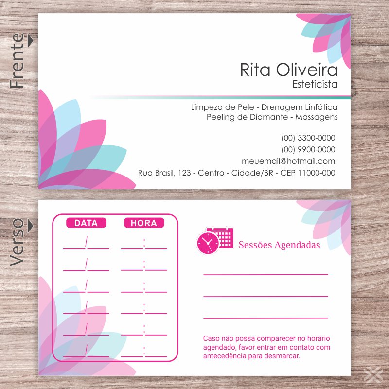 Cartão Agendamento Esteticista 0801 - Imagem 2