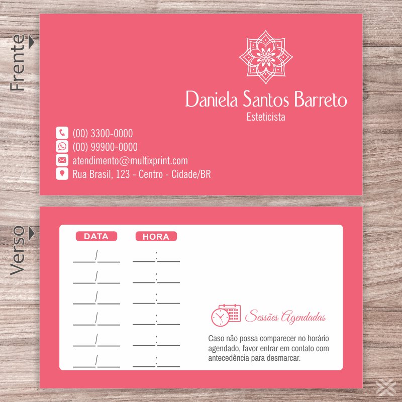 Cartão Agendamento Esteticista 0812 - Imagem 2