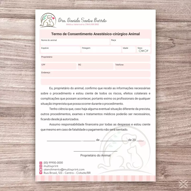 Termo Anestésico-cirúrgico Veterinário 30139 - Imagem 2