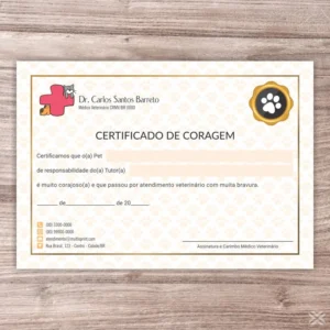 Certificado de Coragem Pet 3024