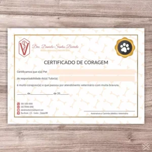Certificado de Coragem Pet 3073