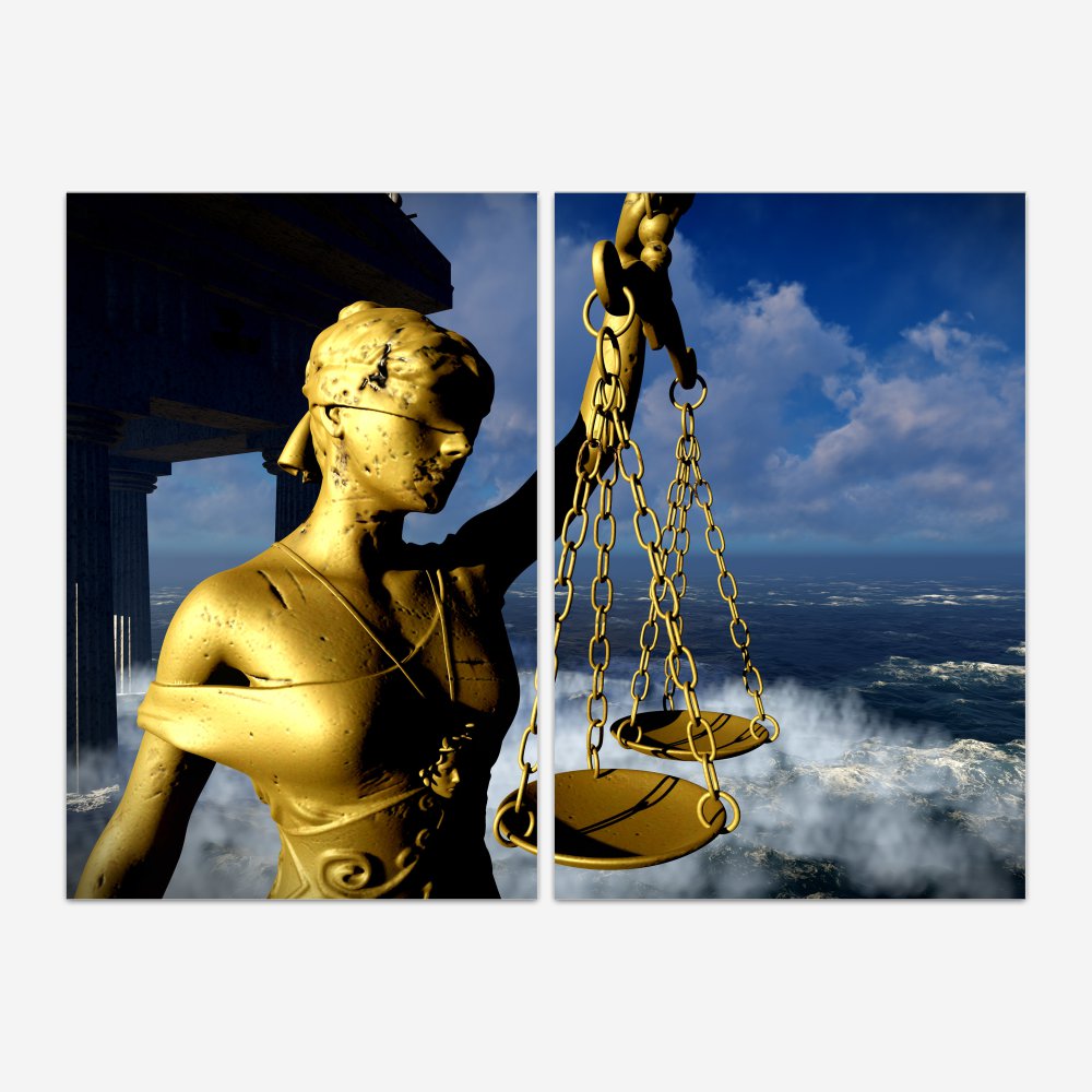 Quadro de Advocacia Justiça Dourado kit duas telas - Imagem 2