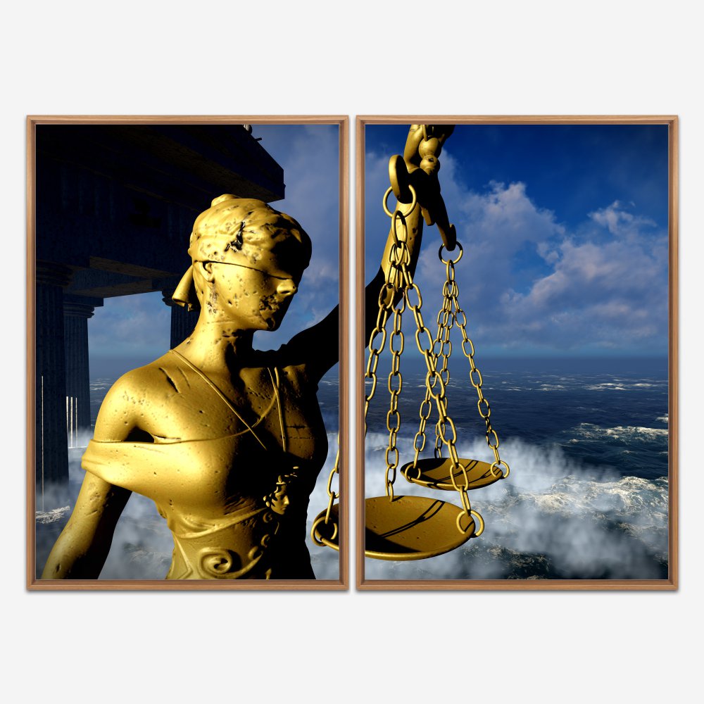 Quadro de Advocacia Justiça Dourado kit duas telas - Imagem 6