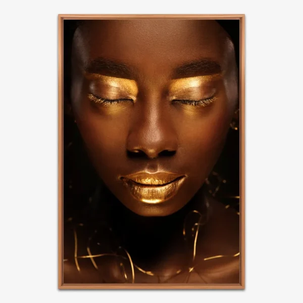 Quadro Mulher Afro Tom Dourado - Imagem 6