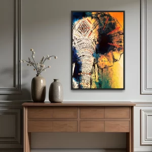 Quadro Desenho Elefante Linhas