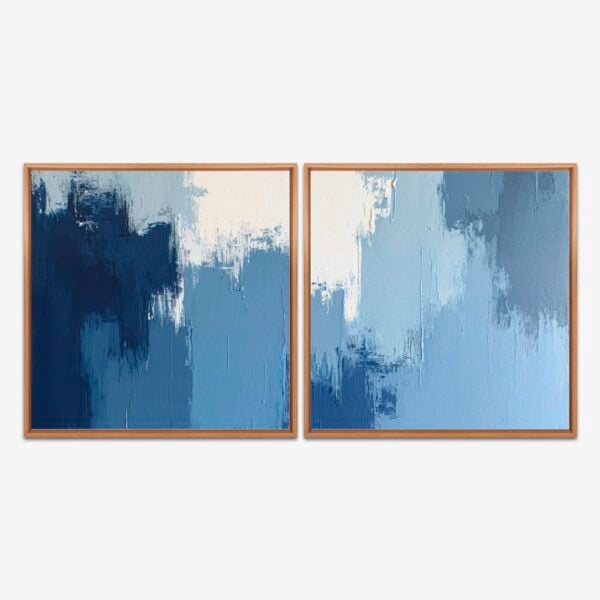 Quadro Abstrato Paint Tons Azuis kit duas telas - Imagem 6
