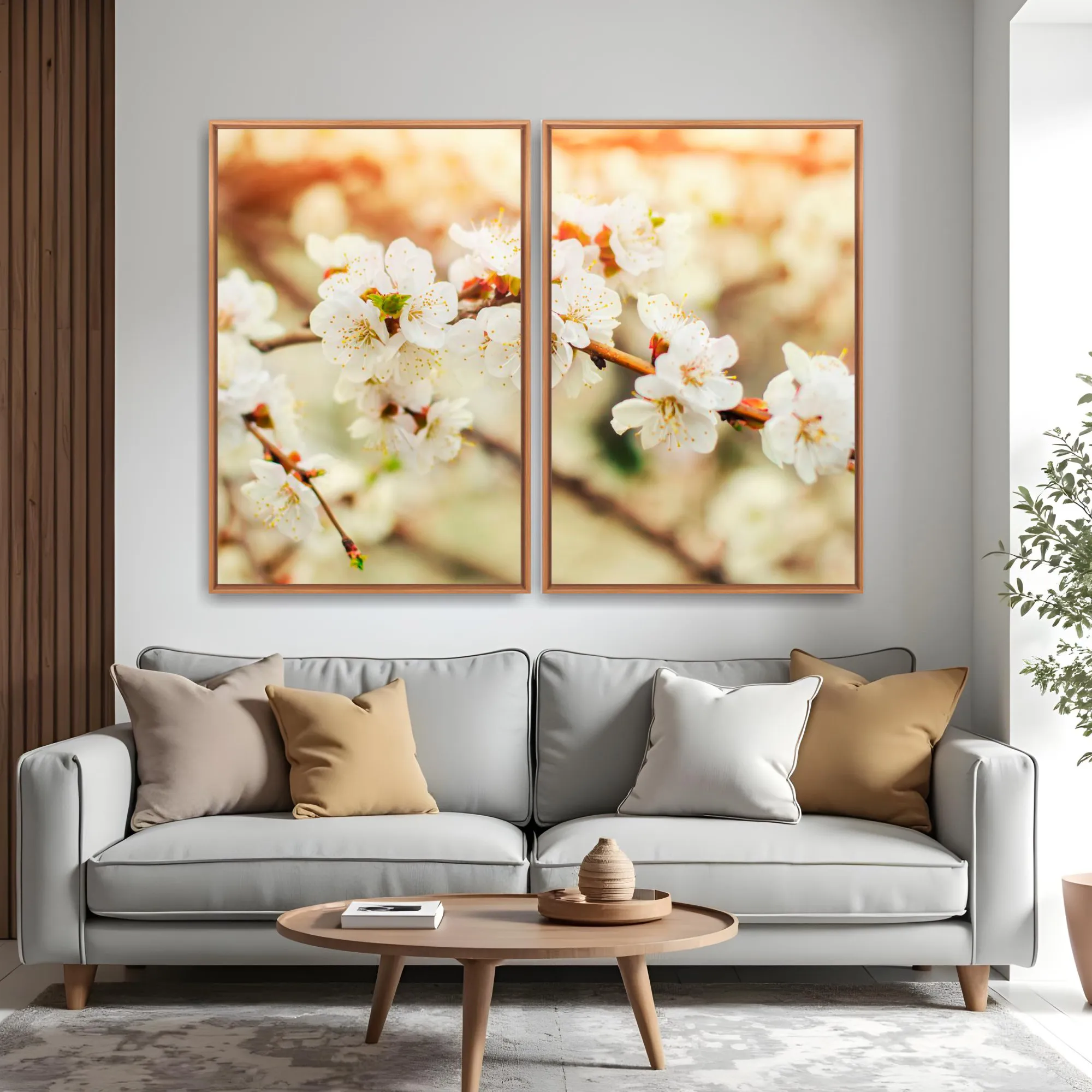 Quadro Flor de Cerejeira Branca kit duas telas