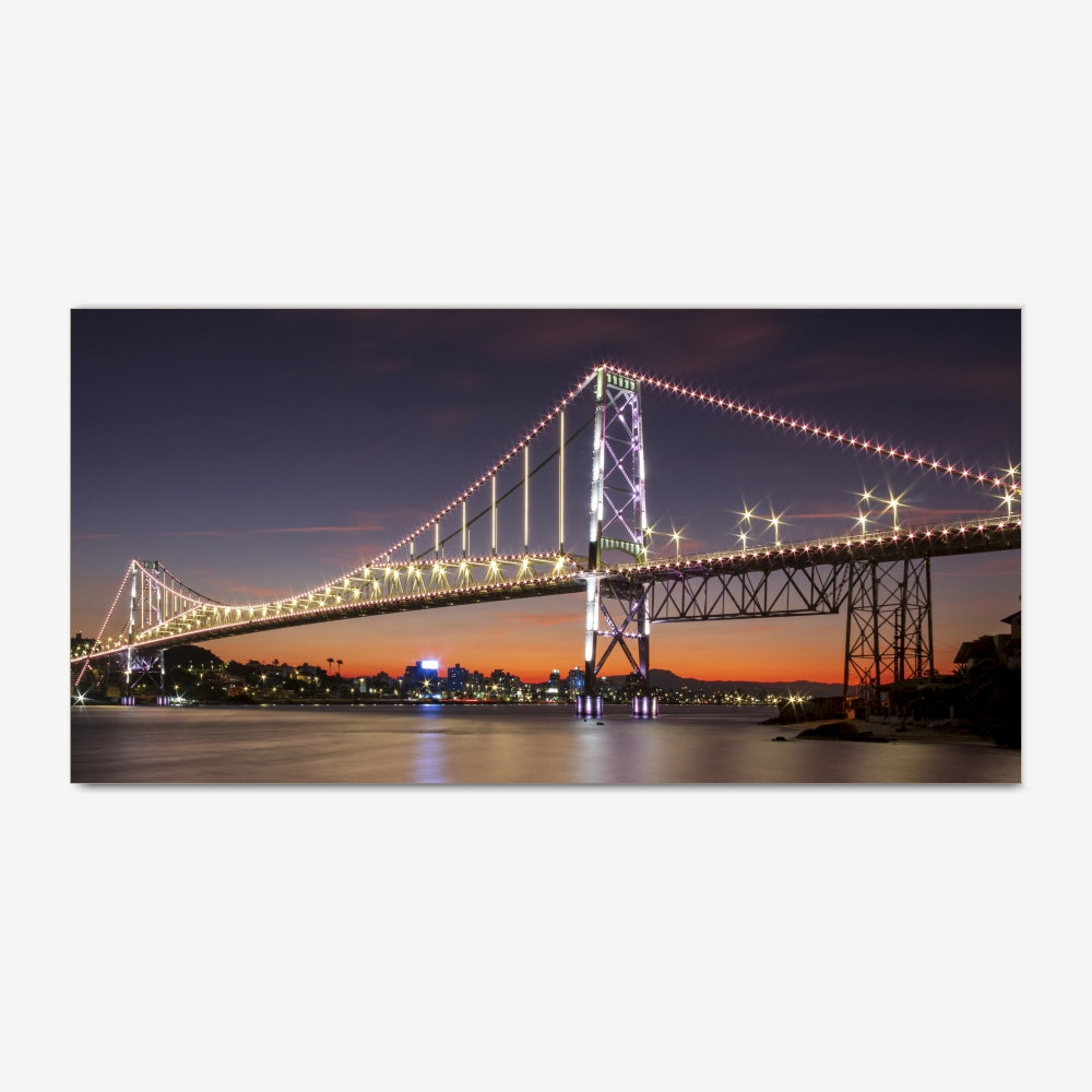 Quadro Floripa Ponte Hercílio Luz Iluminada - Imagem 2