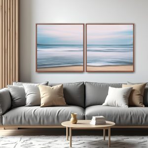 Quadro Mar Bombinhas Abstrato por Ale Gazola kit duas telas