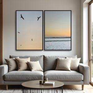 Quadro Floripa Revoada no Mar por Ale Gazola kit duas telas