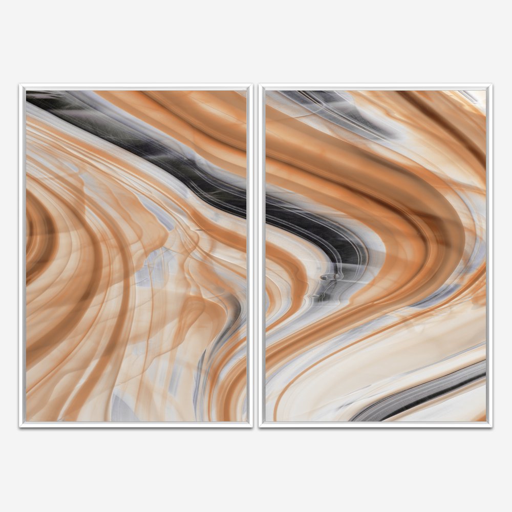 Quadro Abstrato Marmore Marrom kit duas telas - Imagem 4