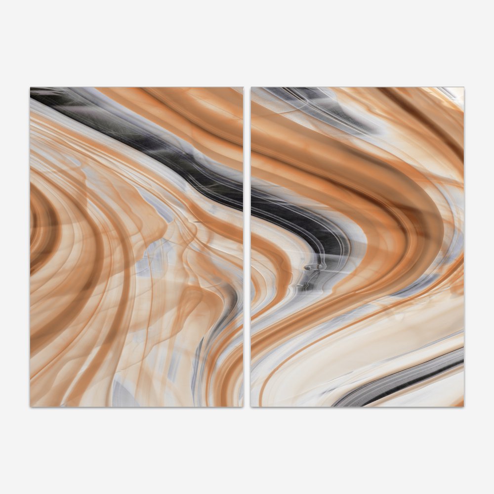 Quadro Abstrato Marmore Marrom kit duas telas - Imagem 2