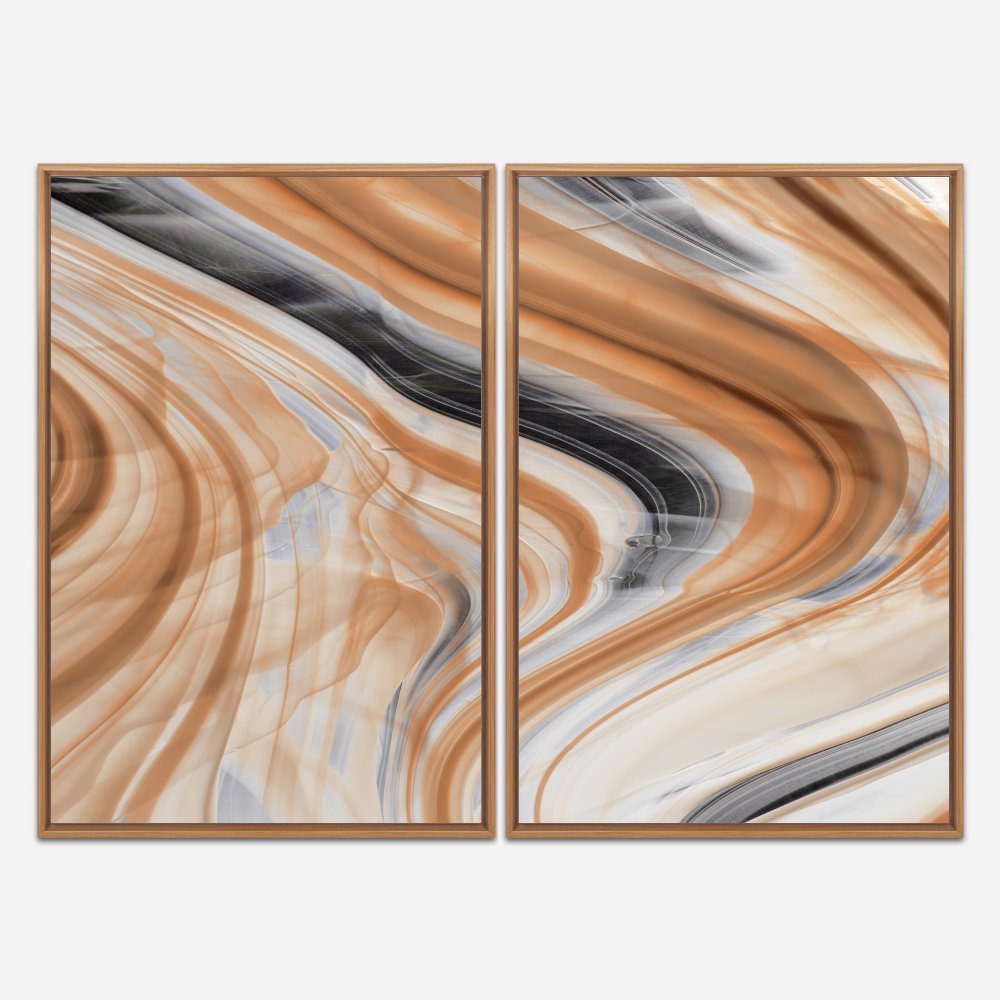 Quadro Abstrato Marmore Marrom kit duas telas - Imagem 5