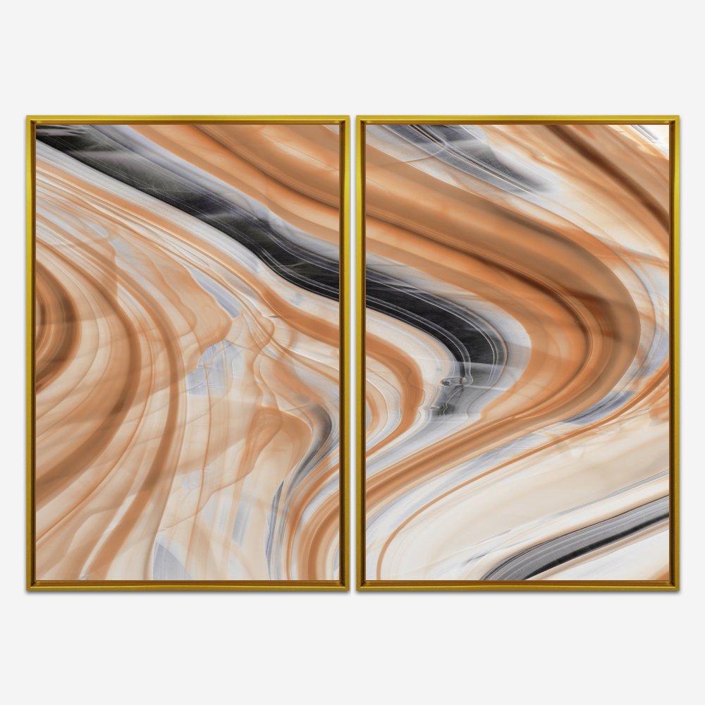 Quadro Abstrato Marmore Marrom kit duas telas - Imagem 7