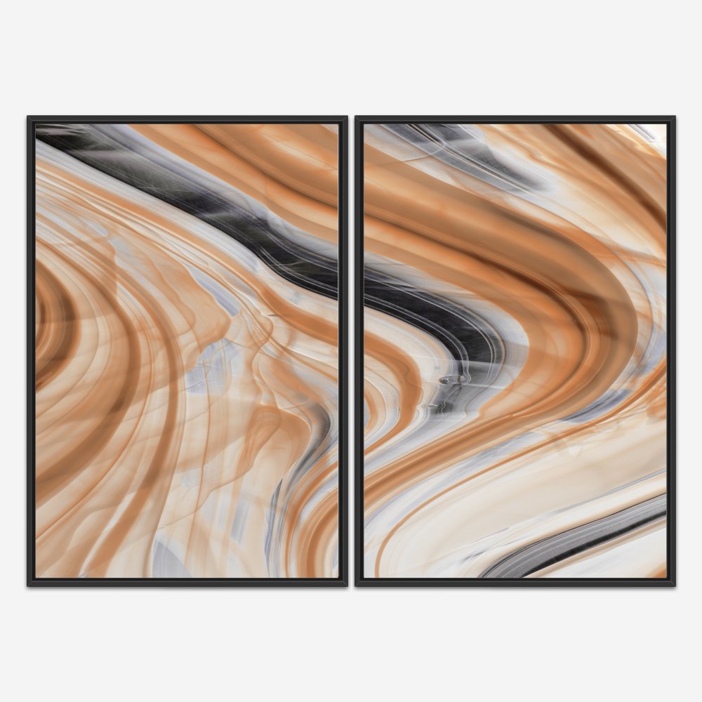 Quadro Abstrato Marmore Marrom kit duas telas - Imagem 3