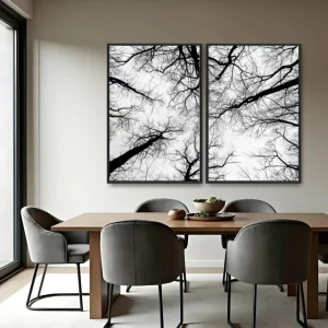 Quadro Galhos Silhueta kit duas telas