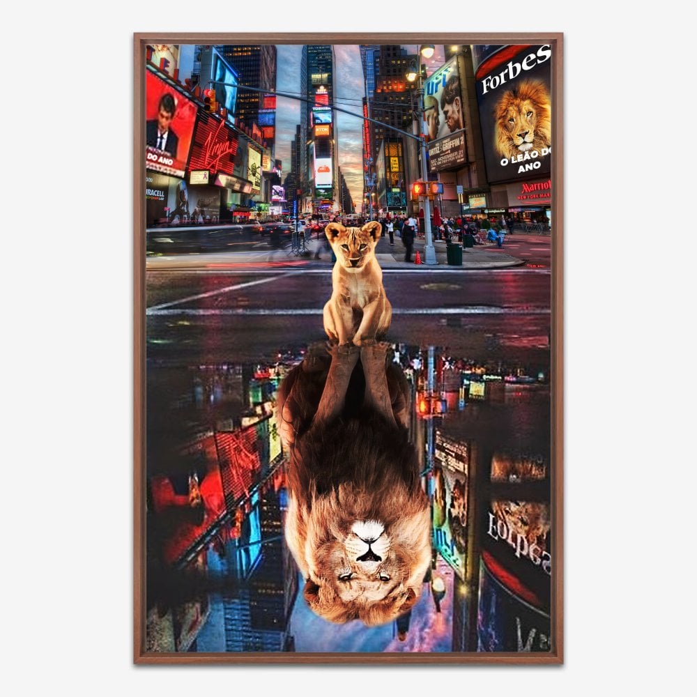 Quadro Leão Imponente Reflexo - Imagem 5