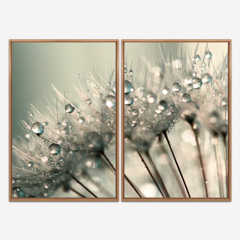 Quadro Dente de Leão Orvalho Verde kit duas telas - Imagem 4