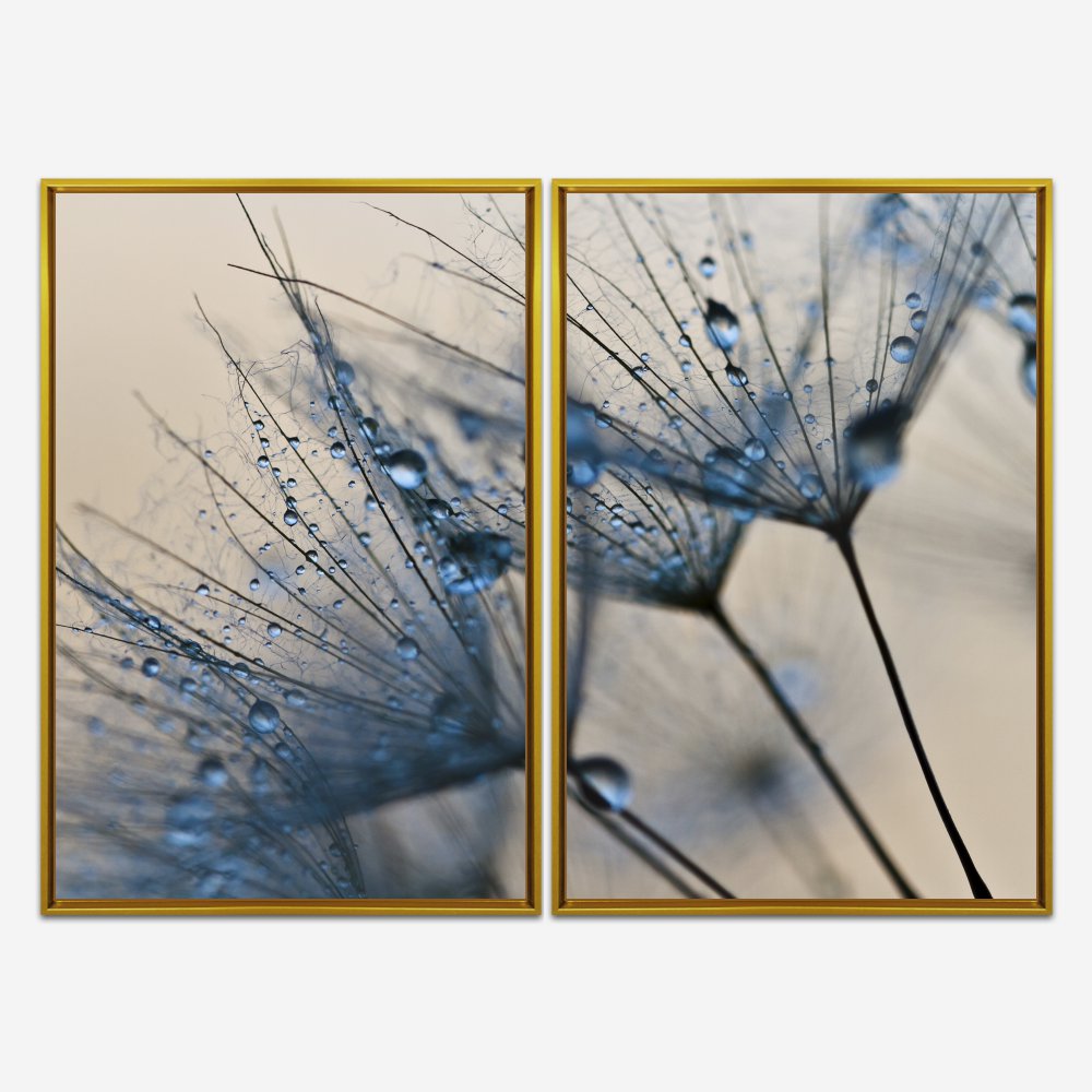 Quadro Dente-de-leão Blue kit duas telas - Imagem 5